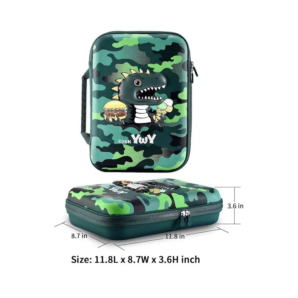Kids Lunch Box Bag Set - 3D Dinosaur Lunch Bags for Boy with Containers Reusa...